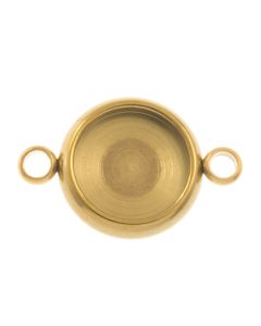 Edelstahl Schmuckverbinder Cabochon Fassung (4 mm) Gold - Ion Plated (10 St&uuml;ck)