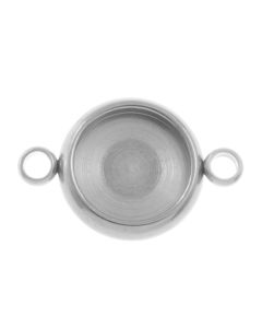 Edelstahl Schmuckverbinder Cabochon Fassung (4 mm) Altsilber (10 St&uuml;ck)