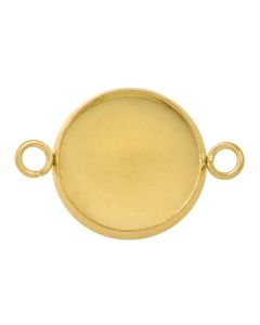 Edelstahl Schmuckverbinder Cabochon Fassung (8 mm) Gold - Ion Plated (10 St&uuml;ck)