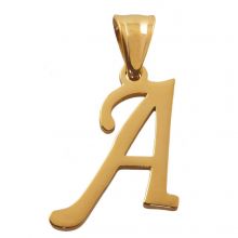 Edelstahl Buchstabenanhänger A (32 mm) Gold (1 Stück)