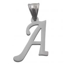 Edelstahl Buchstabenanhänger A (32 mm) Altsilber (1 Stück)