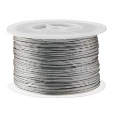 Satinkordel (1 mm) Grey (91 Meter)