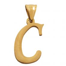 Edelstahl Buchstabenanhänger C (32 mm) Gold (1 Stück)
