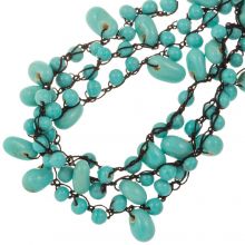 Perlenmischung - Glasperlen (4 - 6.5 x  4 - 11mm) Tiffany Blue (130 Stück)