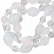 Perlenmischung - Glasperlen (3 - 12 mm) Cotton Mix (60 Gramm)