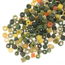Perlenmischung - Rocailles (3 - 4 mm) Forest Green Mix (100 Gramm)