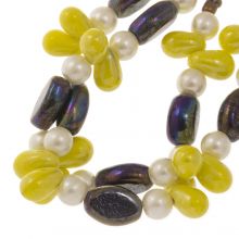 Perlenmischung - Glasperlen (7 - 16 x 8 - 14 mm) Royal Yellow (42 Stück)