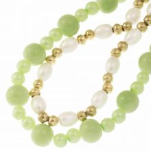 Perlenmischung - Glasperlen (5 - 10 mm) Mix Color Lettuce Green Pearl (60 Stück)
