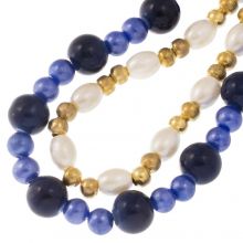 Perlenmischung - Glasperlen (5 - 10 mm) Mix Color Royal Blue (60 Stück)