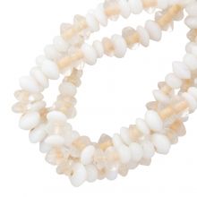 Perlenmischung - Glasperlen (6 - 8 x 3 - 5 mm) Pale Ivory (125 Stück)