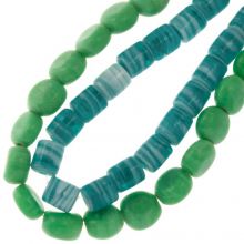 Perlenmischung - Glasperlen (7 - 9 x 6 - 10 mm) Baltic Green (47 Stück)