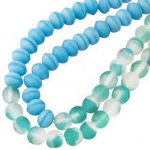 Perlenmischung - Glasperlen (7.5 - 8 x 6 - 7 mm) Pool Blue (54 Stück)