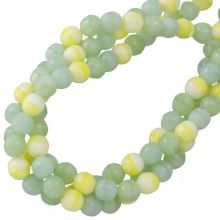 Perlenmischung - Glasperlen (6 mm) Green Sheen (95 Stück)