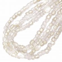 Perlenmischung - Rocailles & Glasperlen (3 - 4 mm) Transparent White Pearl (800 Stück)