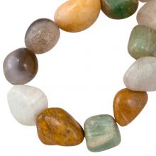 Perlenmischung - Naturstein Perlen (13.5 - 18 x 10 - 16 mm) Indian Tan (12 Stück)