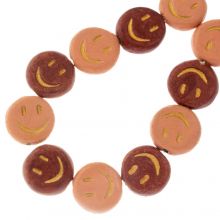 Keramikperlen Smiley (17 x 6 mm) Red Mix (11 Stück)