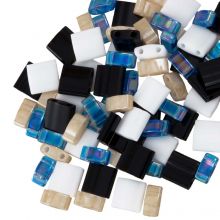 Miyuki Tila Mischung (5 x 5 / 5 x 2.3 mm) Dark Ice (80 Stück)