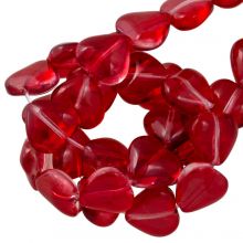 Glasperlen Herz (8 x 8 x 4 mm) Red (45 Stück)