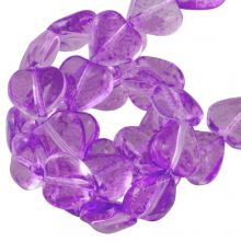 Glasperlen Herz (8 x 8 x 4 mm) Violet (45 Stück)