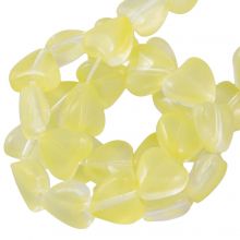 Glasperlen Herz (8 x 8 x 4 mm) Yellow (45 Stück)