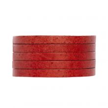 Lederband Breit (5 x 2 mm) Natural Dye Red (1 Meter)