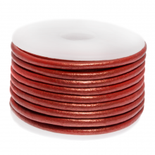 DQ Leder Metallic (3 mm) Bright Red (5 Meter)