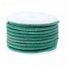 Lederband Rund (2 mm) Teal (5 Meter)