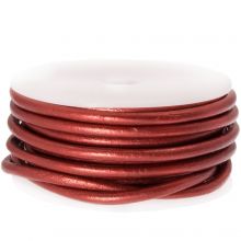 DQ Leder Metallic (3 mm) Red (5 Meter)