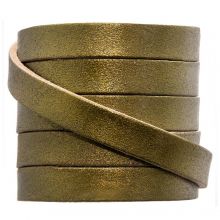 Lederband Breit (10 x 2 mm) Metallic Khaki Green (1 Meter)