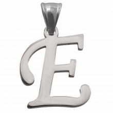 Edelstahl Buchstabenanhänger E (32 mm) Altsilber (1 Stück)