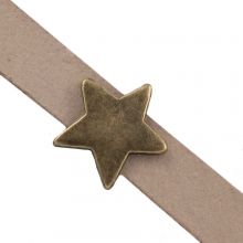 Schiebeperle Stern (Innenmaß 5 x 2 mm) Bronze (10 Stück)