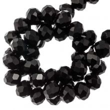 Facettperlen Rondell (4 x 3 mm) Sparkling Black (130 Stück)