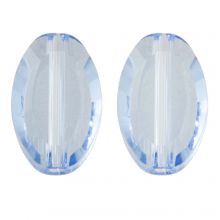 Glasperlen (10 x 6 x 3 mm) Transparent Blue (10 Stück)