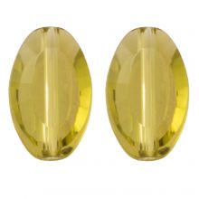 Glasperlen (10 x 6 x 3 mm) Transparent Olive (10 Stück)