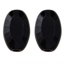 Glasperlen (10 x 6 x 3 mm) Black (10 Stück)