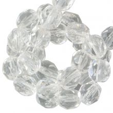 DQ Feuerpolierte Facettperlen (Crystal White Shine) 4 mm (50 Stück)