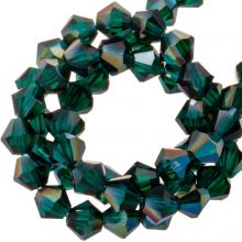 DQ Bicone Facettperlen (4 mm) Emerald Celsian (30 Stück)