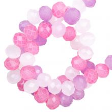 Facettperlen Rondell (3.5 x 3 mm) Lilac Pink (120 Stück)
