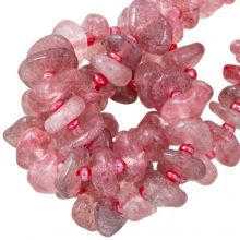 Erdbeerquarz Perlen (8 - 11 x 9- 14 x 1.5 - 5 mm) 75 stück