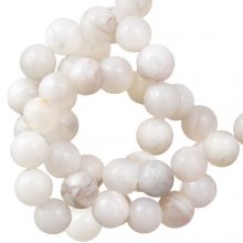Weisser Achat Perlen (6 mm) 61 Stück