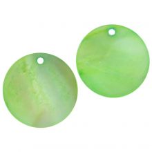 Charm Muschel (25 mm) Light Green (25 Stück)