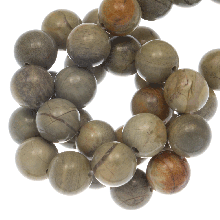 Silberblatt Jaspis Perlen (6 mm) 60 Stück