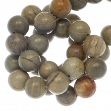 Silberblatt Jaspis Perlen (8 mm) 48 Stück