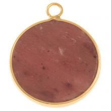 Rhodochrosit Pendant (25.5 x 21 x 3 mm) Gold (1 Stück)
