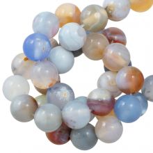 Achat Perlen (8 mm) Cloudy Blue (48 Stück)