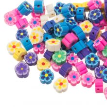 Polymer Perlen Blume (9 x 4 mm) Multi Color (50 Stück)
