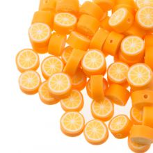 Polymer Perlen Apfelsine (10 x 4.5 mm) Orange (30 Stück)