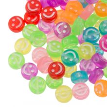 Perlenmischung - Acrylperlen Smiley  (10 x 5 mm) Mix Color (100 Stück)