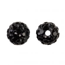 Shamballa Perlen (6 mm) Black (5 Stück)