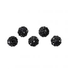 Shamballa Perlen (4 mm) Black (5 Stück)